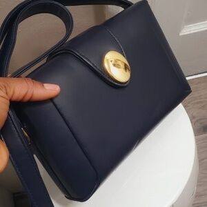 Small Leather Cross Body Strap BlueBlack Bag 🌴